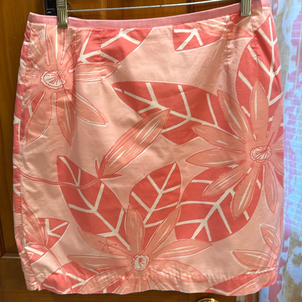 Vintage Lilly Pulitzer Pink Floral Print Skirt